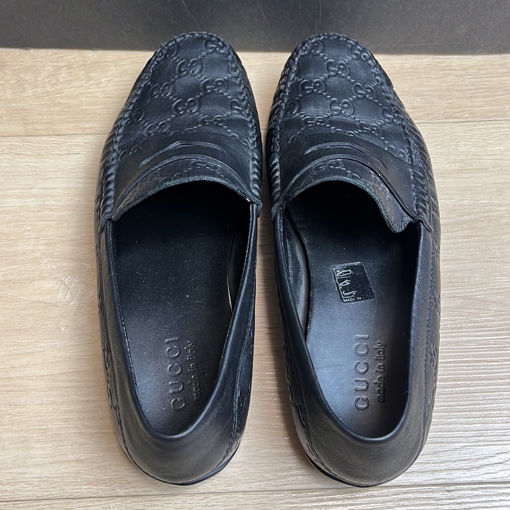 GUCCI Signature Driver Loafers-Guccissima leather, black SIZE 7 1/2 US - Picture 7 of 12